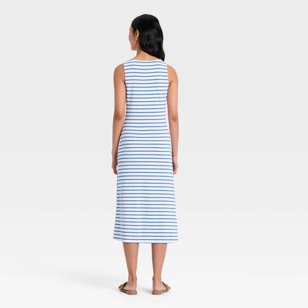 Women Tie-Front Twist Midi Dress