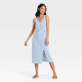 Women Tie-Front Twist Midi Dress